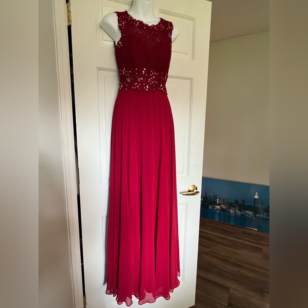 Red lace dress